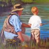 Little Boy Fishing Diamond Paintings