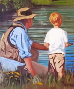 Little Boy Fishing Diamond Paintings