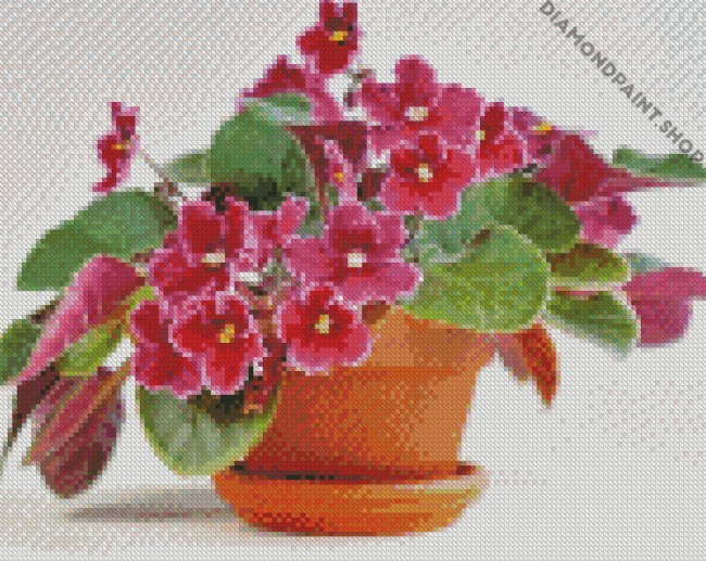 African Violets Roses Diamond Paintings