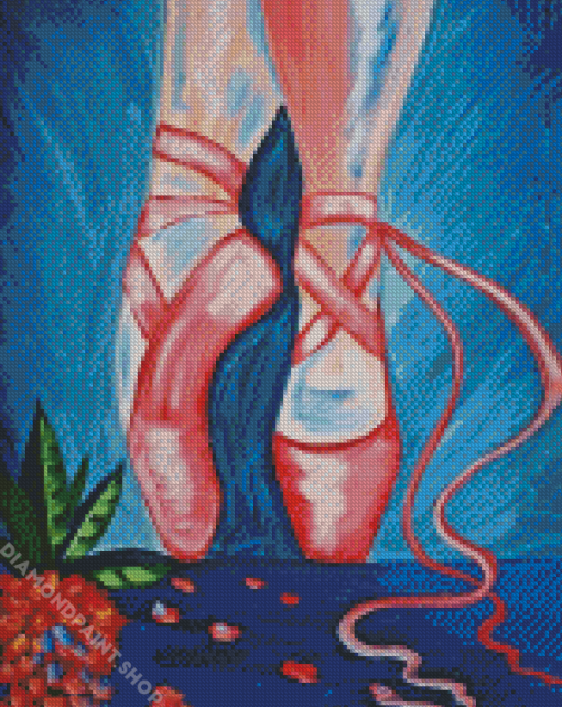 Pink Ballet Shoes Diamond Paintings