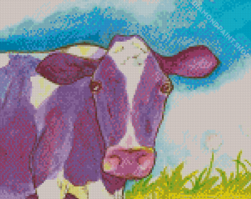 Purle Cow Diamond Paintings