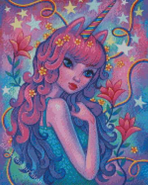 Purple Unicorn Girls Art Diamond Paintings