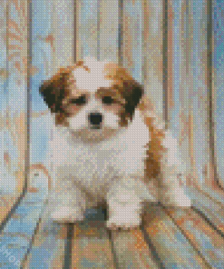 Cute Shihpoo Puppy Diamond Paintings
