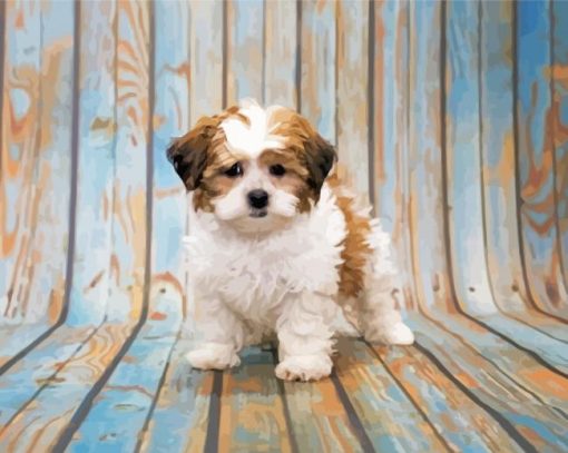 Cute Shihpoo Puppy Diamond Paintings