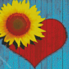 Sunflower Heart love Diamond Paintings