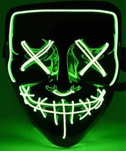 Green Neon Mask Diamond Paintings