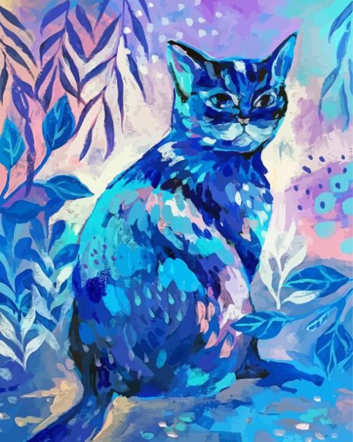 Blue Cat Art Diamond Paintings