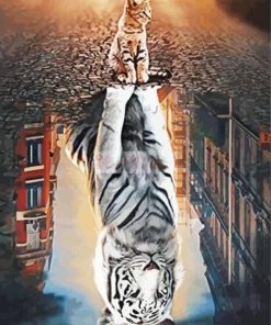 Cat Reflection Tiger Diamond Paintings