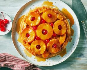 Cherry And Pineapple Upside Down Cake Diamond Paintings