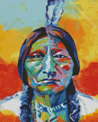 Colorful Sitting Bull Art Diamond Paintings