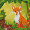 Cute Animated Red Fox Diamond Paintings