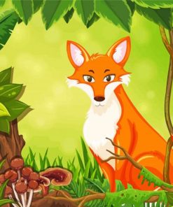 Cute Animated Red Fox Diamond Paintings