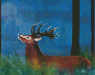 Deer In Rain Art Diamond Paintings