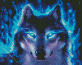 Fantasy Blue Wolf Diamond Paintings