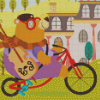 Bear On Bike Diamond Paintings