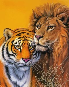 Lion And Tiger Diamond Paintings