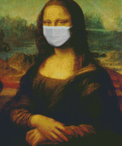 Monalisa Wearing A Mask Diamond Paintings