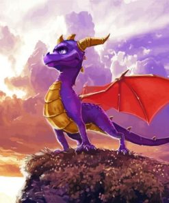 Purple Cartoon Dragon Diamond Paintings