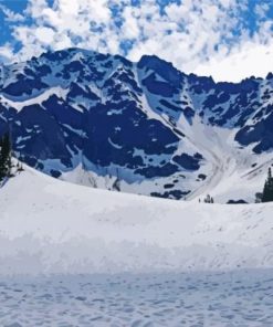 Snowy Olympic Mountains Diamond Paintings