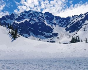Snowy Olympic Mountains Diamond Paintings