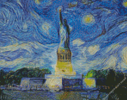Statue Of Liberty Starry Night Diamond Paintings