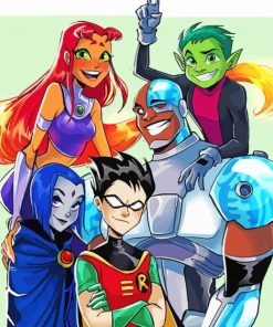 Teen Titans Illustration Art Diamond Paintings
