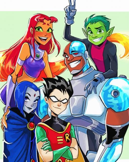 Teen Titans Illustration Art Diamond Paintings