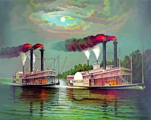 Steamboat Art Diamond Paintings