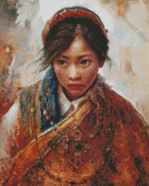 Vintage Tibet Lady Diamond Paintings