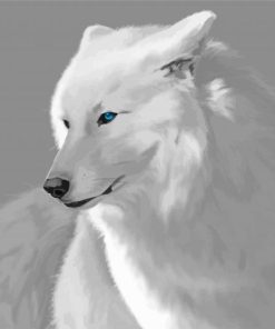 White Wolves With Blue Eyes Art Diamond Paintings