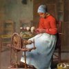 Woman Spinning Millet Diamond Paintings