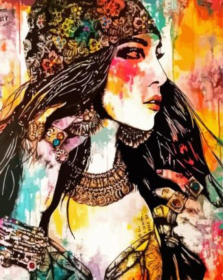 Colorful Gypsy Girl Diamond Paintings