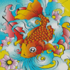 Adorable Japanese Fish Art Diamond Paintings