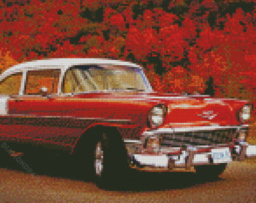 Aesthetic Red Classic Chevy Diamond Paintings