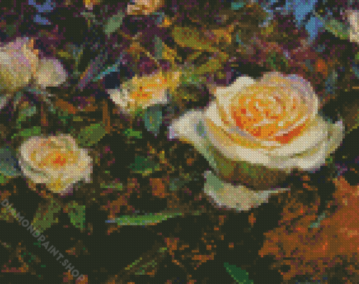 Aesthetic White Roses Diamond Paintings