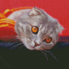 Cute Cat Listening Music Diamond Paintings