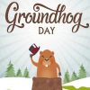 Groundhog Day Illustration Diamond Paintings