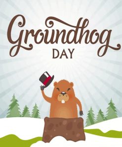 Groundhog Day Illustration - Diamond Paintings