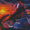 Horse Fantasy Sunset Diamond Paintings