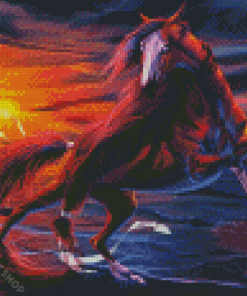 Horse Fantasy Sunset Diamond Paintings