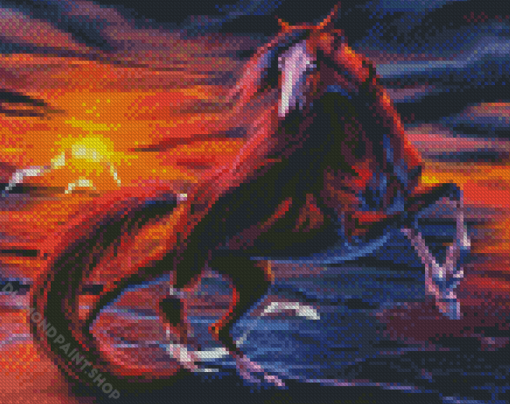 Horse Fantasy Sunset Diamond Paintings