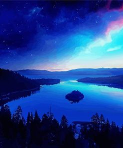 Purple And Blue Sky Landscape Diamond Paintings