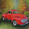 Red Vintage Truck Diamond Paintings