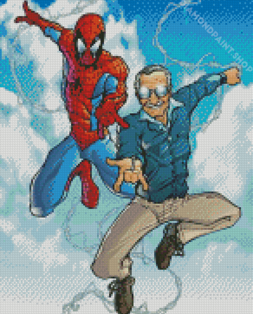 Stan Lee And Spiderman Diamond Paintings