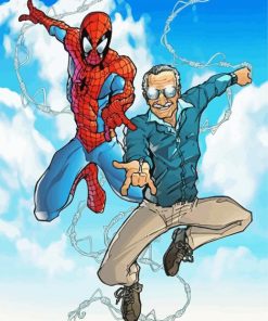 Stan Lee And Spiderman Diamond Paintings