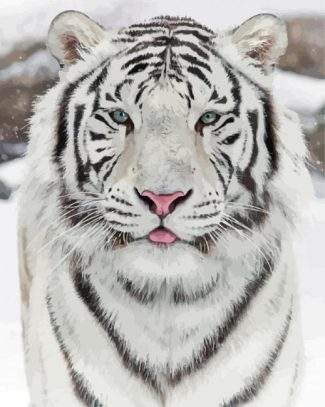 White Seberin Tiger Diamond Paintings