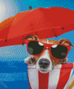 Aesthetic Puppy With Sunglasses Diamond Paintings