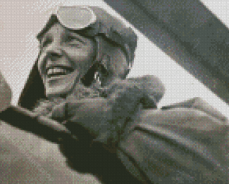 Amelia Earhart In Plane Diamond Paintings