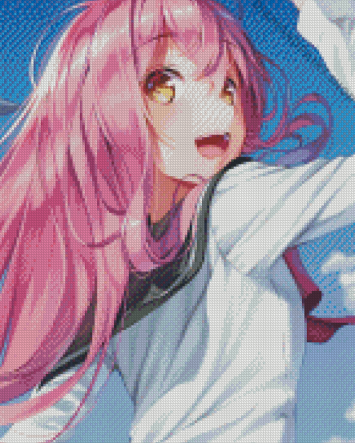 Anime Pink Hair Diamond Paintings