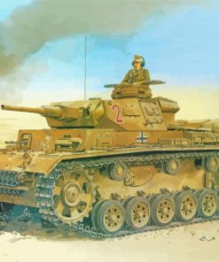 Army Tanks In The Desert War Diamond Paintings